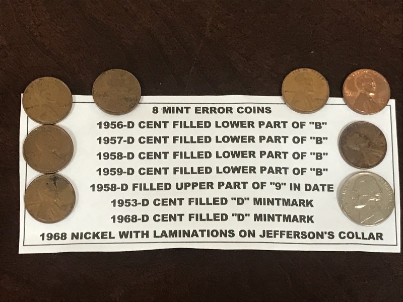 (8) Mint Error Coins