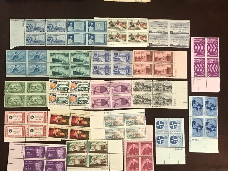 (21) Different US Stamp Plate Blocks