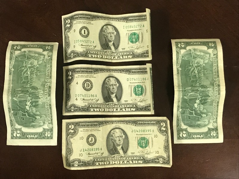 (5) 1976 $2 Bills