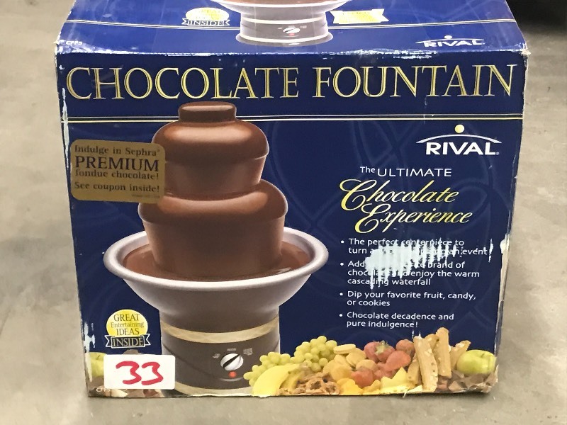 lot 33 image: Unused Rival Chocolate Fountain ...