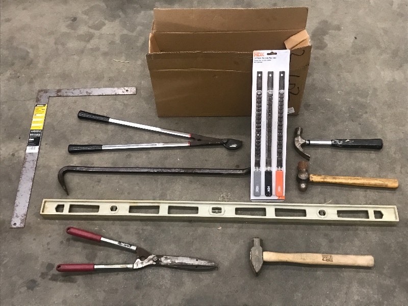 lot 38 image: Box Of Assorted Hand Tools, Socket ...