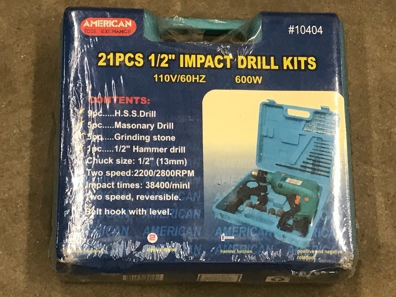 lot 43 image: American 21-Piece 12 Impact Drill...