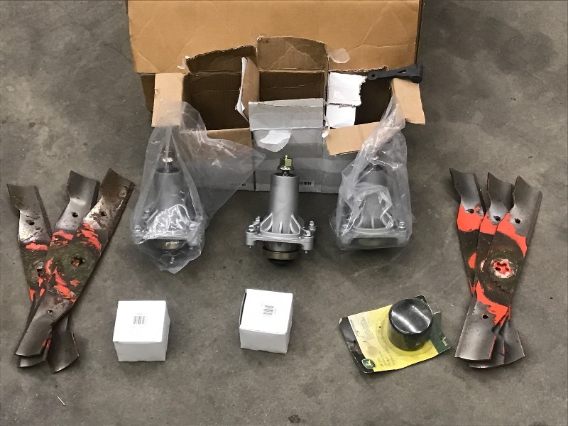 lot 45 image: Box Of Husqvarna Lawn Tractor Parts...