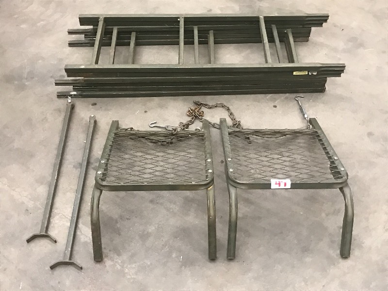 lot 49 image: (2) 9ft Steel Ladder Tree Stands, Compl...