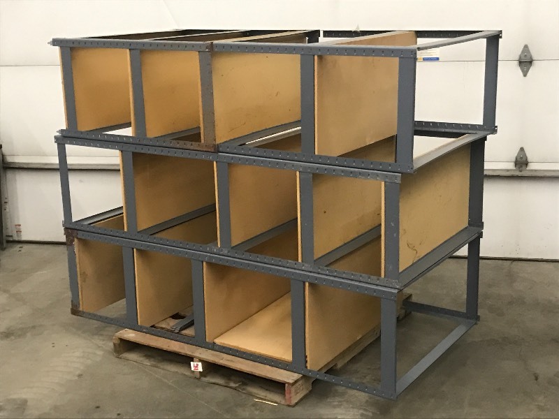 lot 68 image: (3) 3x6 Steel Shop Shelves With S...
