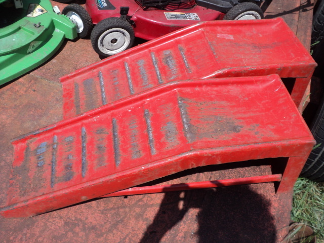 lot 9 image: pair of metal car ramps...