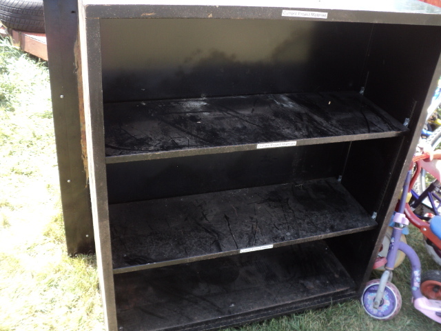 lot 35 image: 2 black metal cabinets 3 wide x 42...
