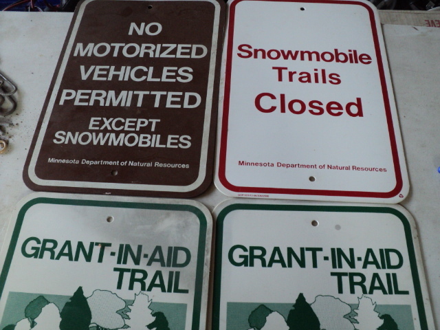 lot 68 image: 4 signs 1 metal all weather proof...