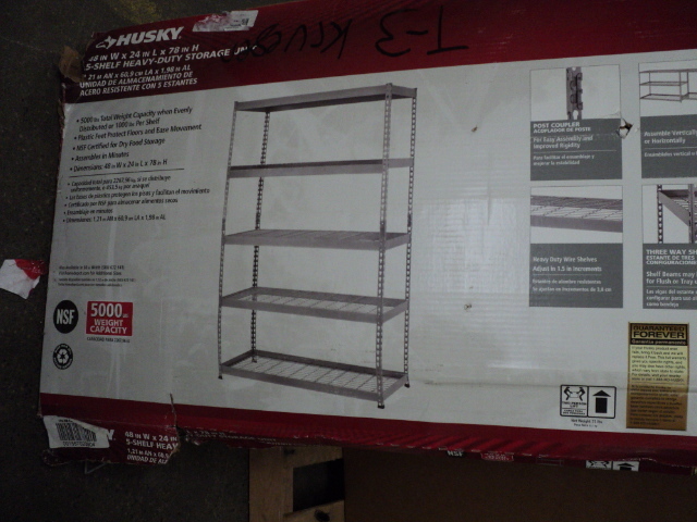 lot 124 image: Husky 5 shelf heavy duty storage...