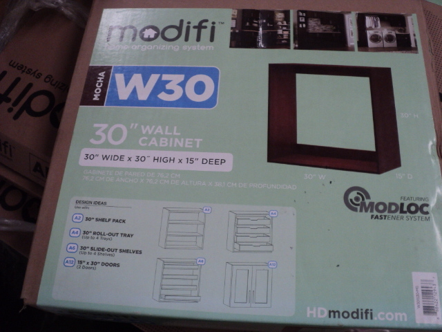 lot 132 image: 1 modifi mocha 30x30x15 wall cabine...