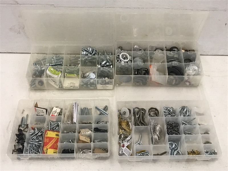 lot 67 image: (4) Organizers Of Assorted Hardware