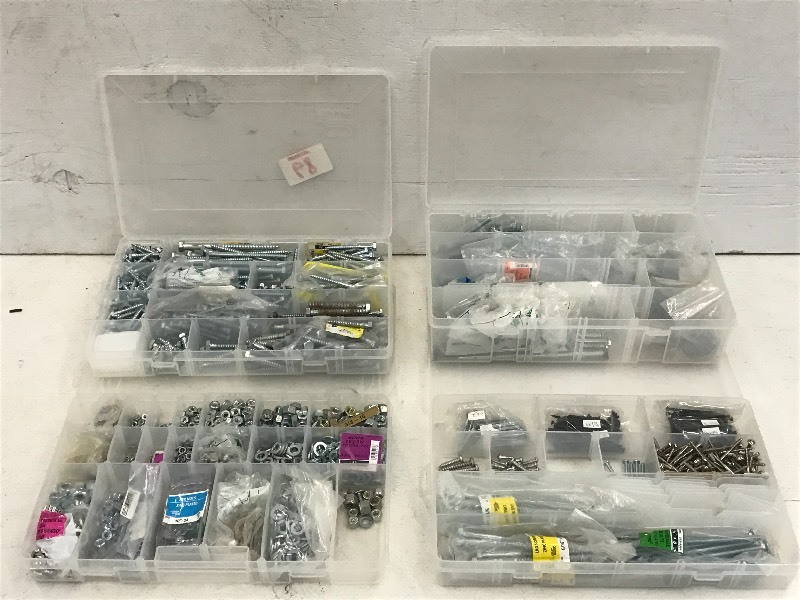 lot 68 image: (4) Organizers Of Assorted Hardware