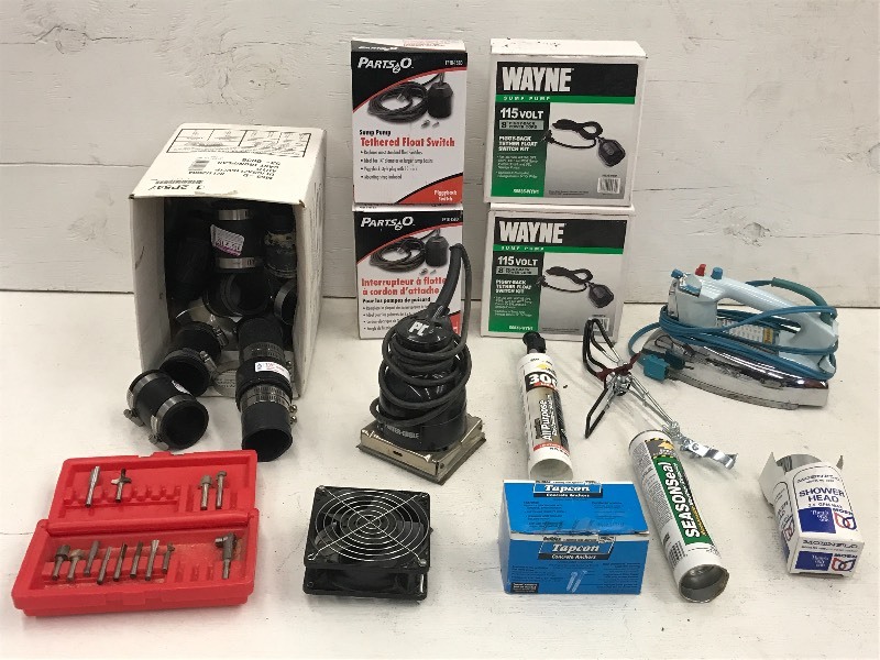 lot 77 image: Tote Of Assorted Shop Supplies & Equipment