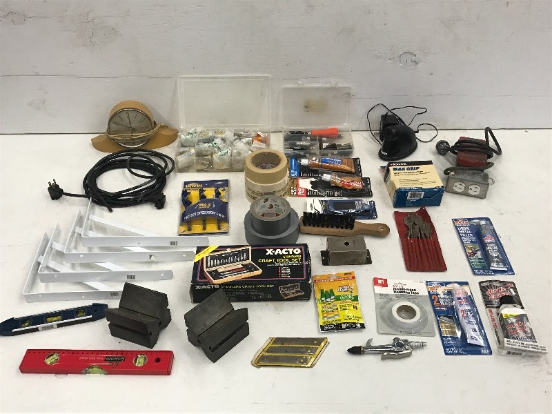 lot 79 image: Box Of Assorted Hardware, GarageShopHousehold Supplies & Etc