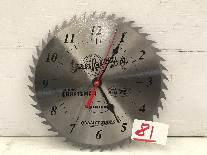 lot 81 image: 10 Saw-Blade Clock