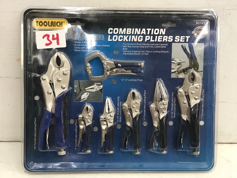 lot 34 image: New Locking Pliers Set