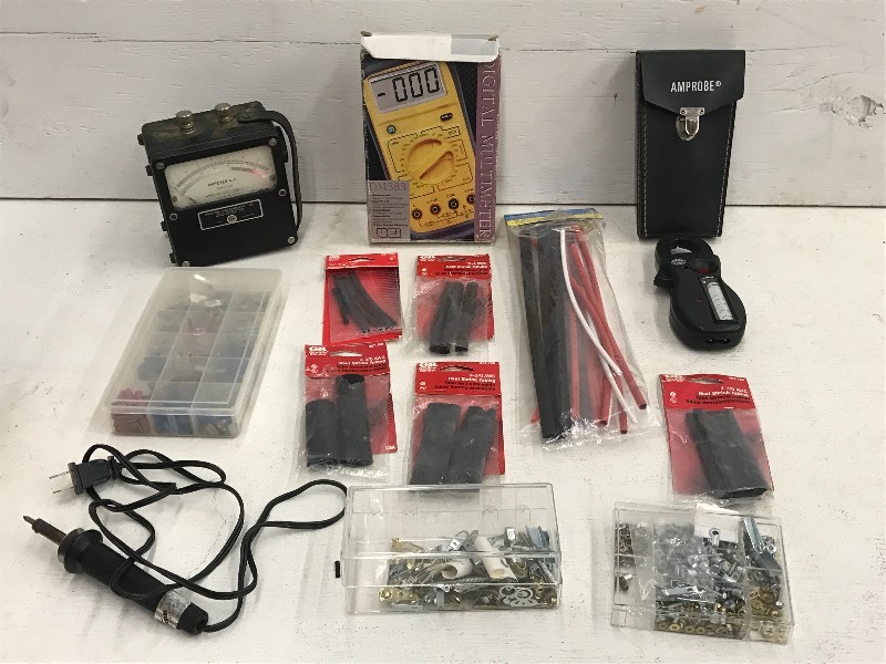 lot 62 image: Box Of Assorted Testing Equipment & Shop Supplies