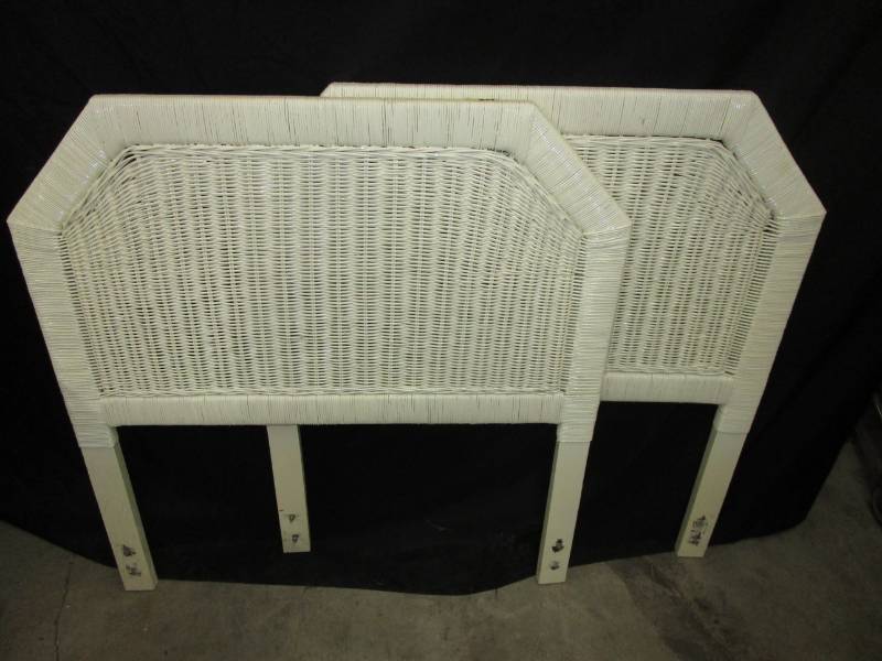 lot 14 image: Two Twin wicker headboards