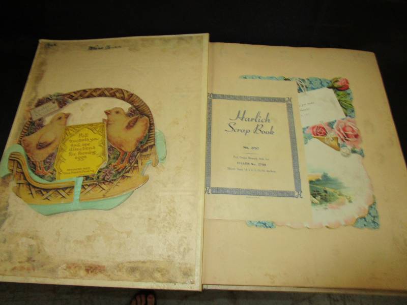 lot 48 image: Scrapbook of old Valentines and souveniers
