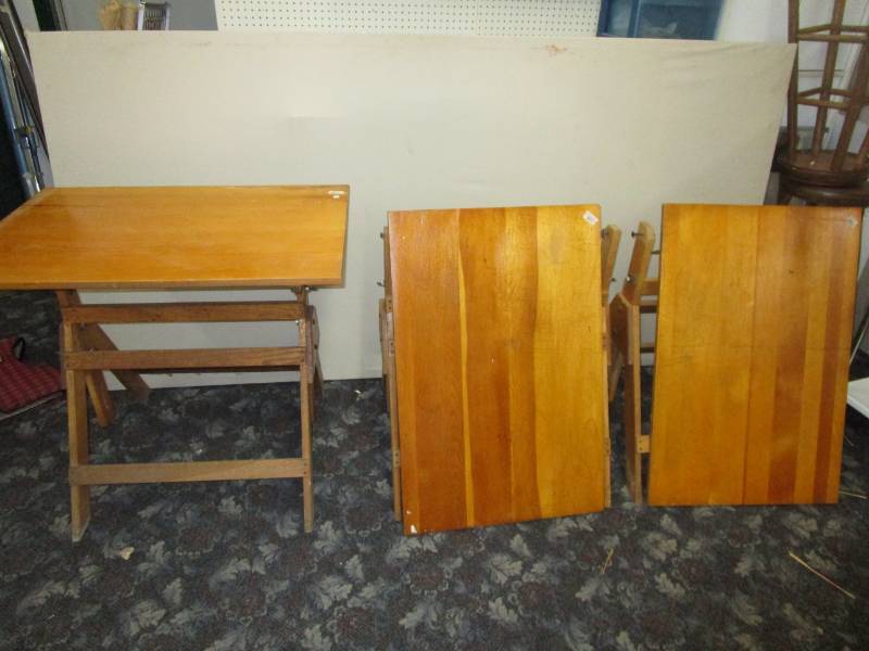 lot 96 image: Three Drafting Tables that are adjustable