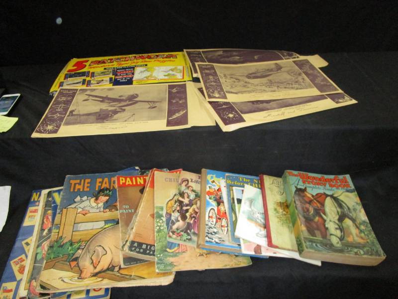 lot 100 image: Very Old Books and Airplane Patvchwork Jigsaw puzzle