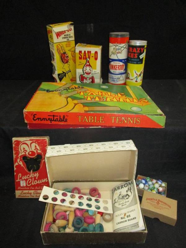 lot 104 image: Old Antique Toys in the boxes