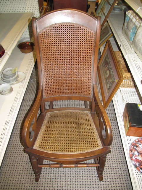 lot 17 image: Vintage Cane Back Rocker