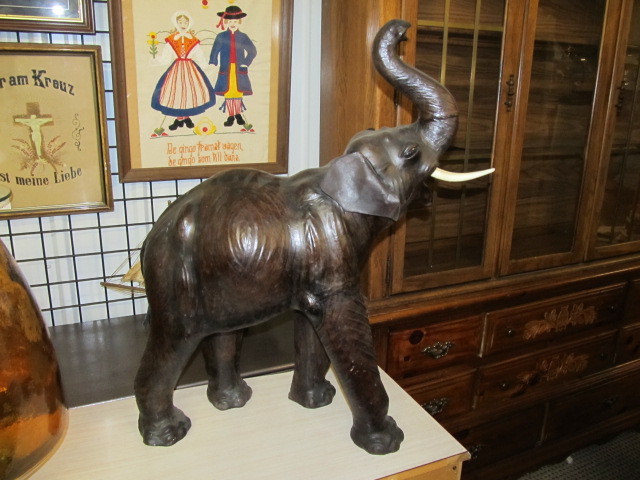 lot 29 image: Large Genuine Leather Elephant