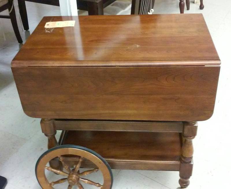 lot 47 image: Vintage Solid Wood Tea Cart