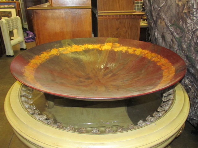 lot 111 image: HUGE 36 DisplayCenterpiece Bowl or Wall Hanging w Stand