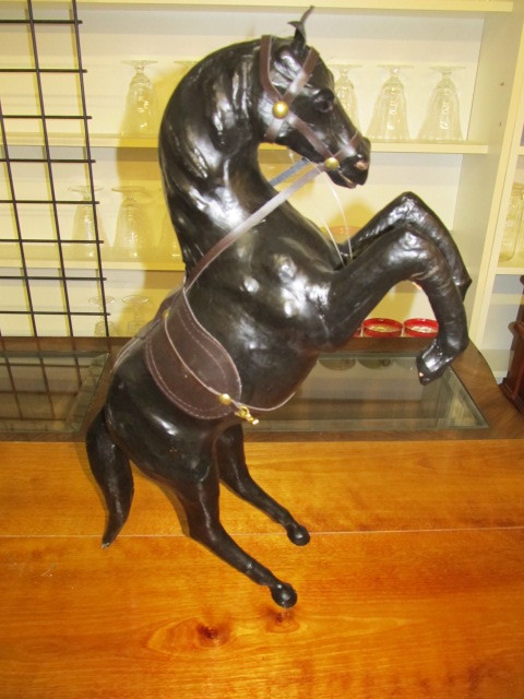lot 122 image: LARGE Genuine Leather Horse
