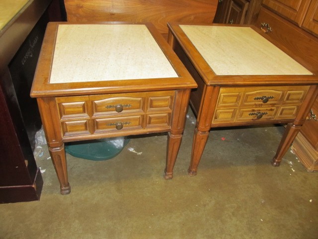 lot 90 image: Matching Vintage NightstandsEnd Tables