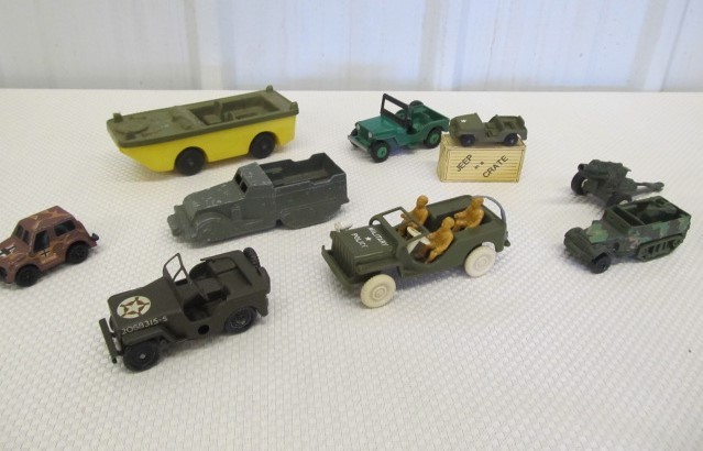lot 188 image: Lot of Vintage Military Toy Vehicles