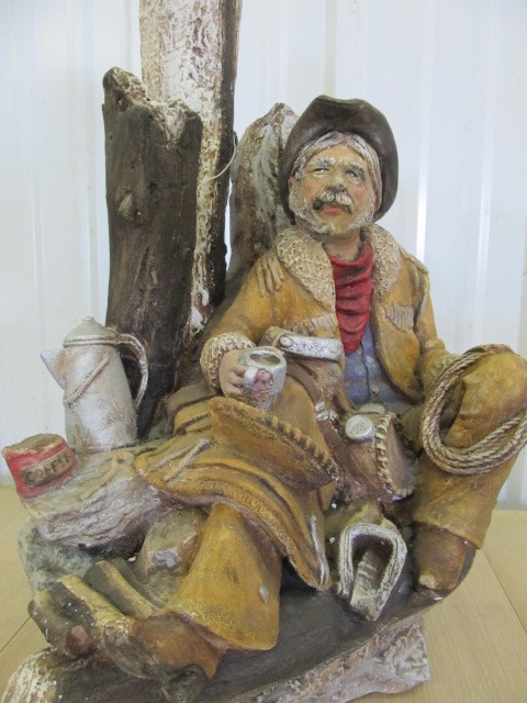 lot 144 image: Large Signed Vintage Cowboy Statue