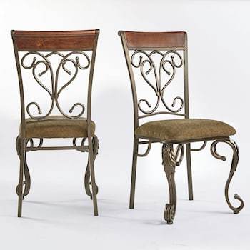 lot 115 image: 2 BRAND NEW Scroll-Back Ornate Metal Chairs