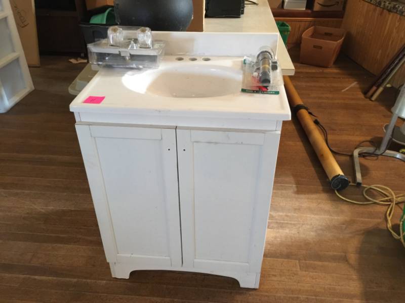 lot 11 image: Vanity w Faucet & Drain