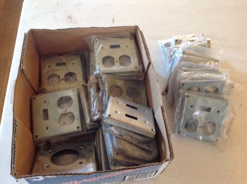 lot 179 image: Box of Metal Electrical Covers