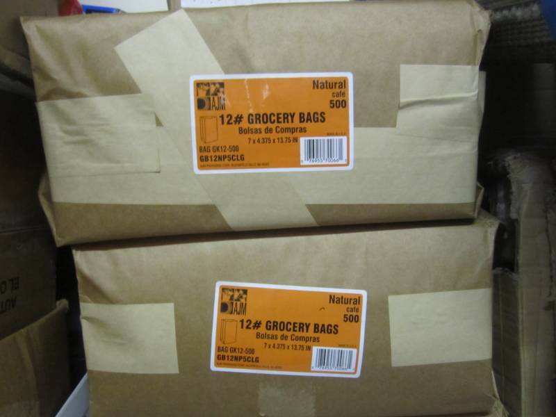 1000 AJM 12# Grocery Bags Natural 2...