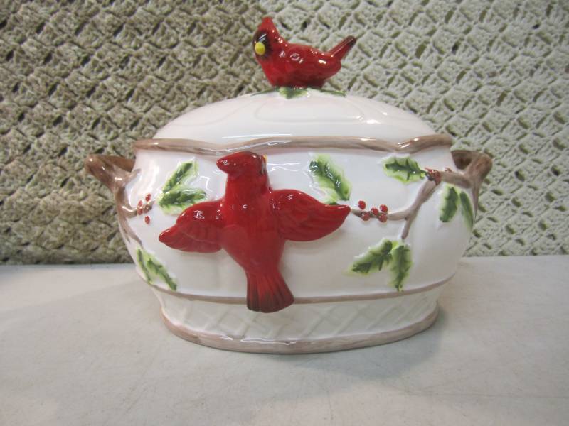 Large Ceramic Cardinal Serving Cont...