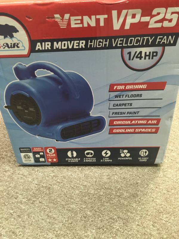 Vent VP-25 AIR MOVER NOT USED