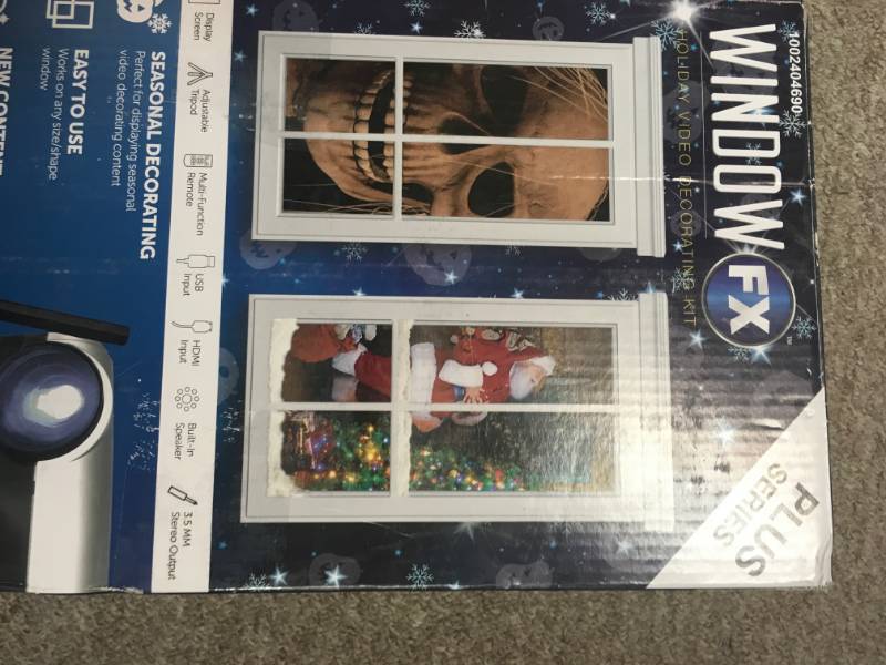 Window FX HDMI Bluetooh Projector with Prealoaded seasonal videos new