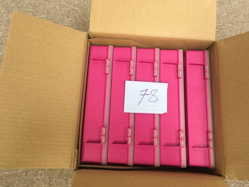 Case of 5 11.5 in. Square Organizer Box in Fuchsia new