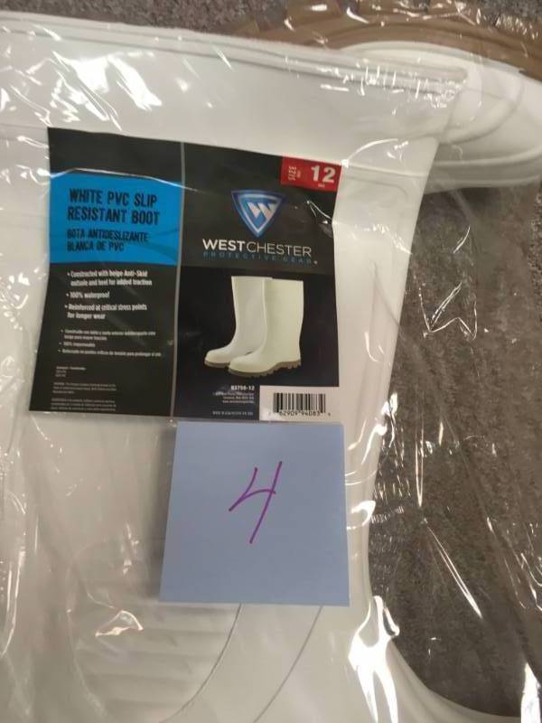 West Chester Protective Gear 15in. PVC Slip-Resistant Boots  White, Size 12 new