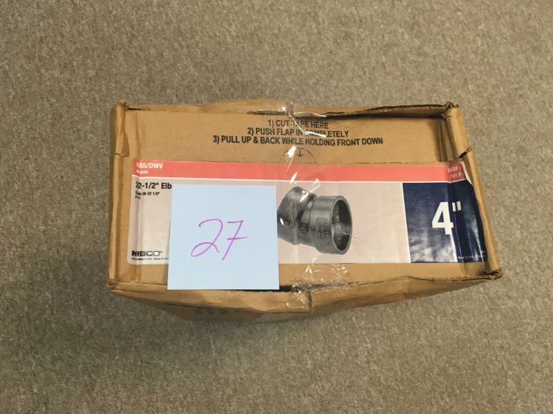 Lot of 5 NIBCO 4 Hub ABS DWV 22-12° Elbow New