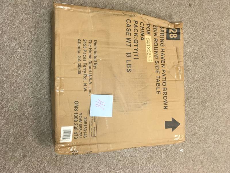 Spring Haven Patio Brown 20 in Round Table open box not used