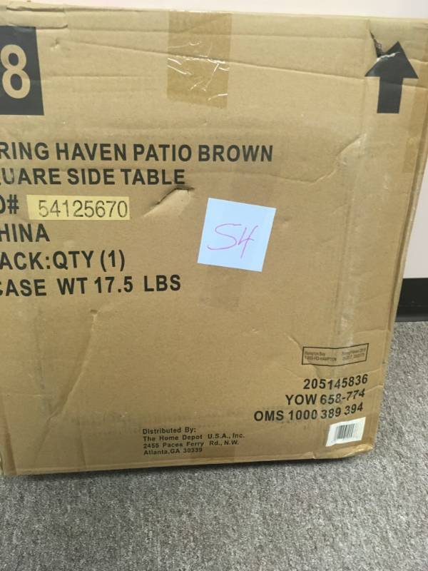 Square Haven Patio Brown Square Side Table