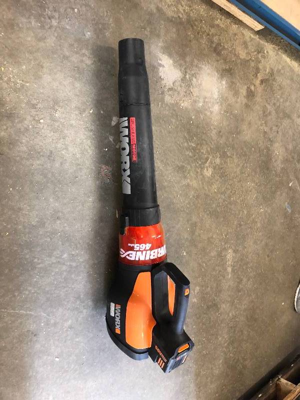 Worx 125 MPH 465 CFM 56-Volt Max Lithium-Ion Cordless Turbine Leaf Blower tool and battery only in working conditions
