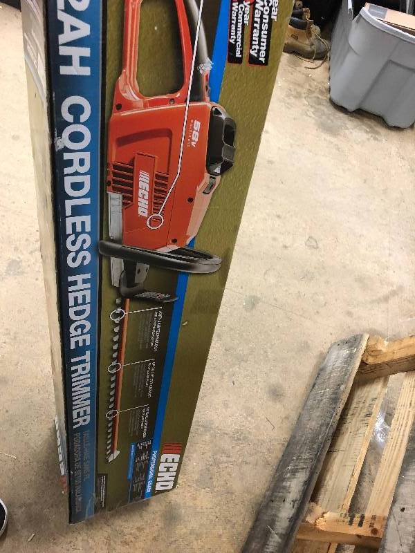 Echo 24 in. 58-Volt Lithium-Ion Brushless Cordless Hedge Trimmer -Battery and Charger are not include in working conditions