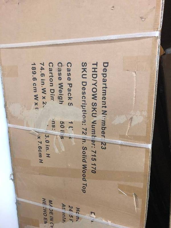 Husky 72 in. Solid Wood Top for 6 ft. Solid Wood Top Workbench not used