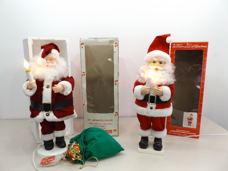 lot 72 image: 2 WORKING Large Electric Dancing Santas